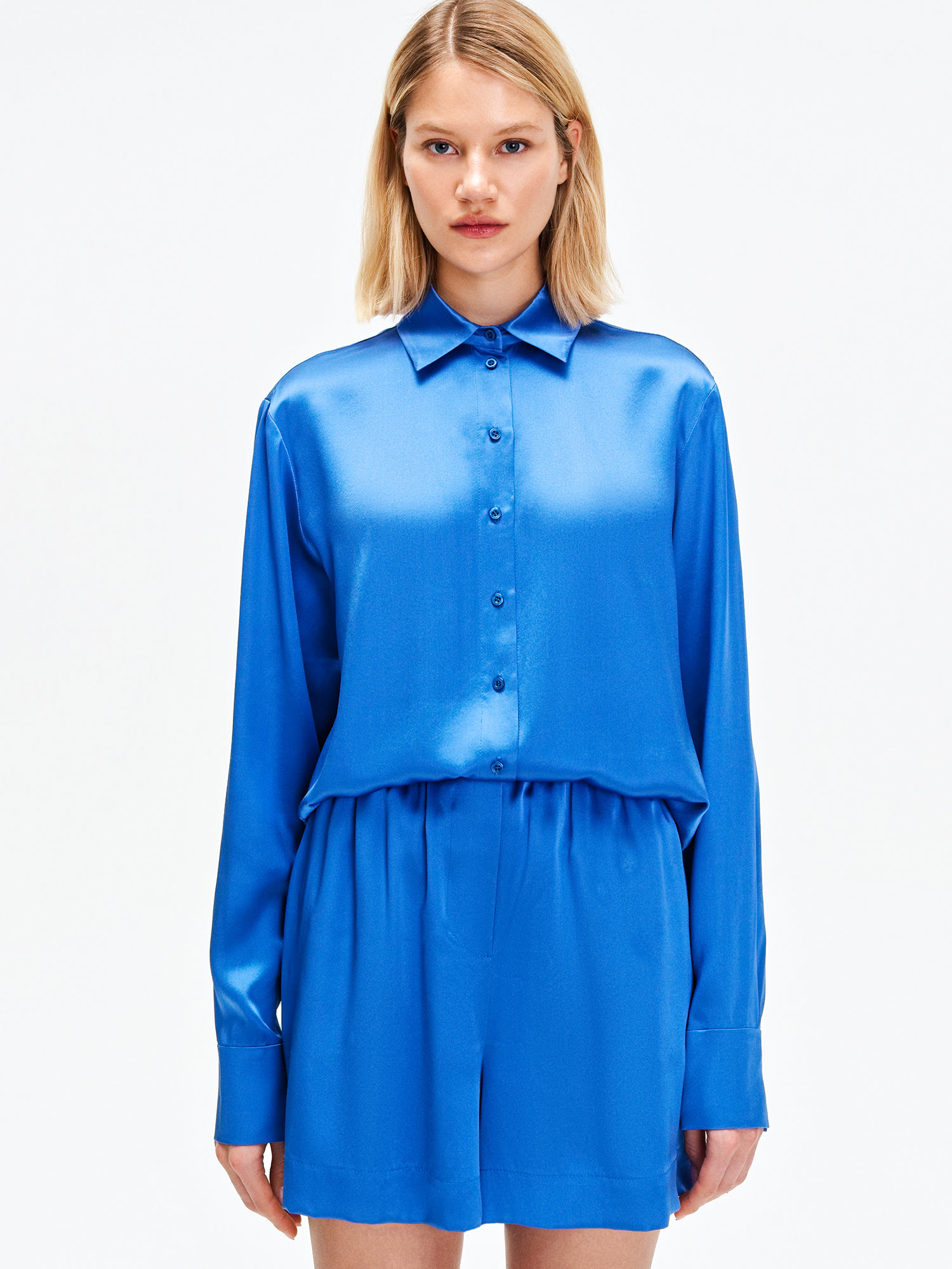 Рубашка Klein Blue из 100% шелка