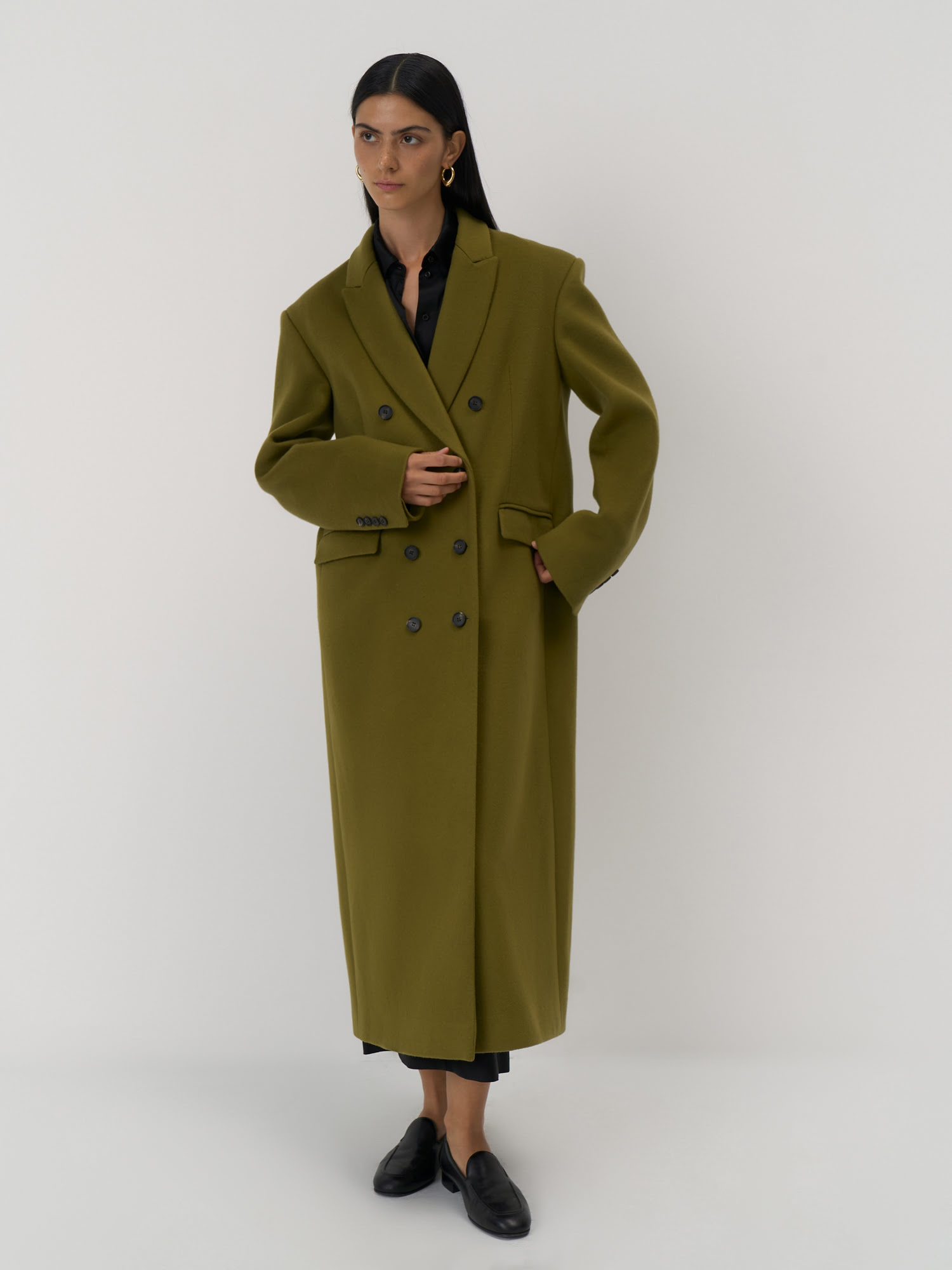 Пальто Pure Cashmere от Present & Simple, цвет оливковый