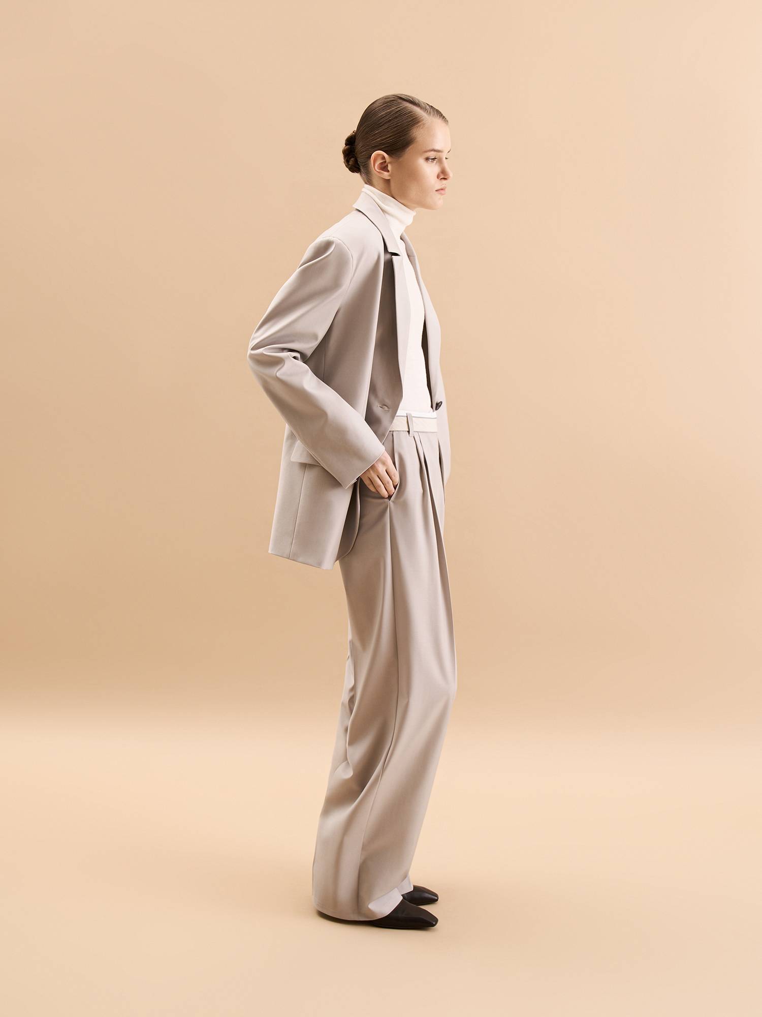 Брюки Tailor от Present & Simple, цвет серый меланж - фото 4