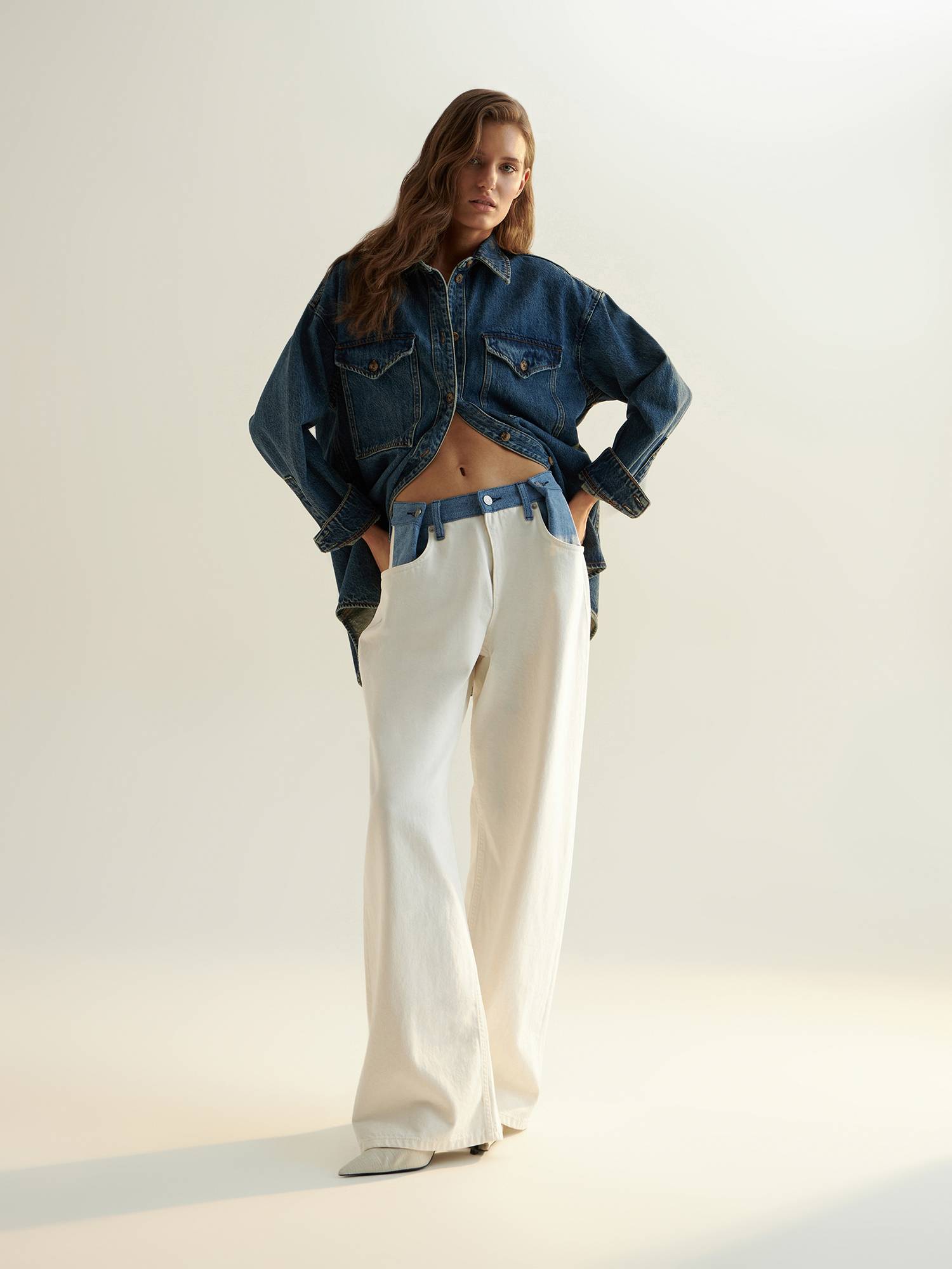 

Широкие джинсы Colorblock от Present & Simple, Белый