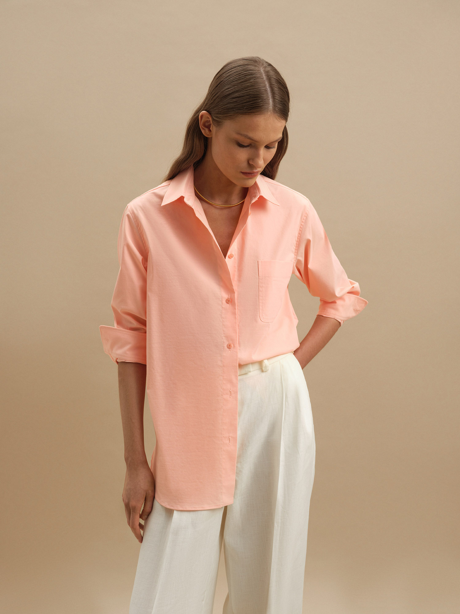 Рубашка Go-to от Present & Simple, цвет персиковый - фото 1