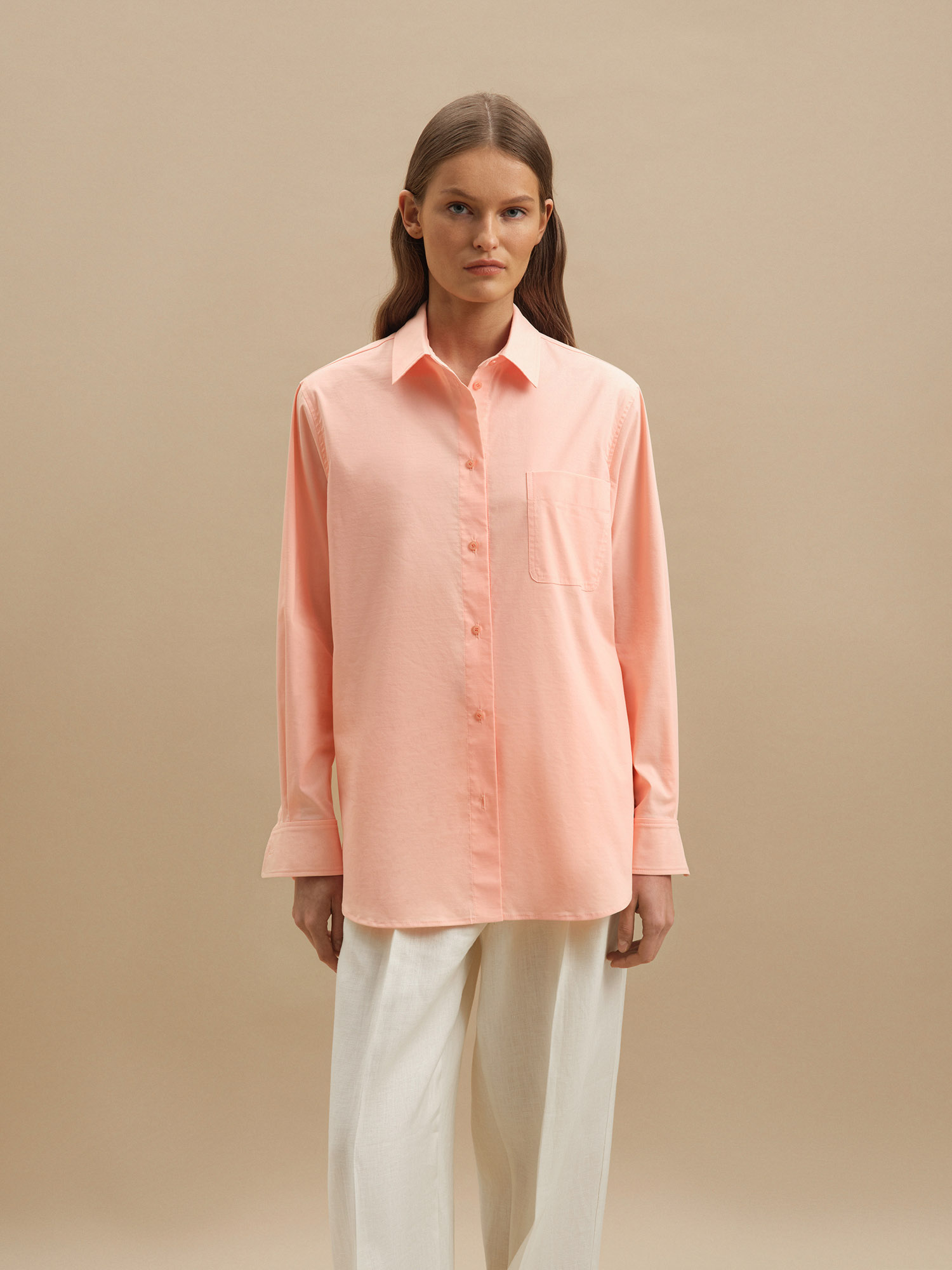 Рубашка Go-to от Present & Simple, цвет персиковый - фото 5